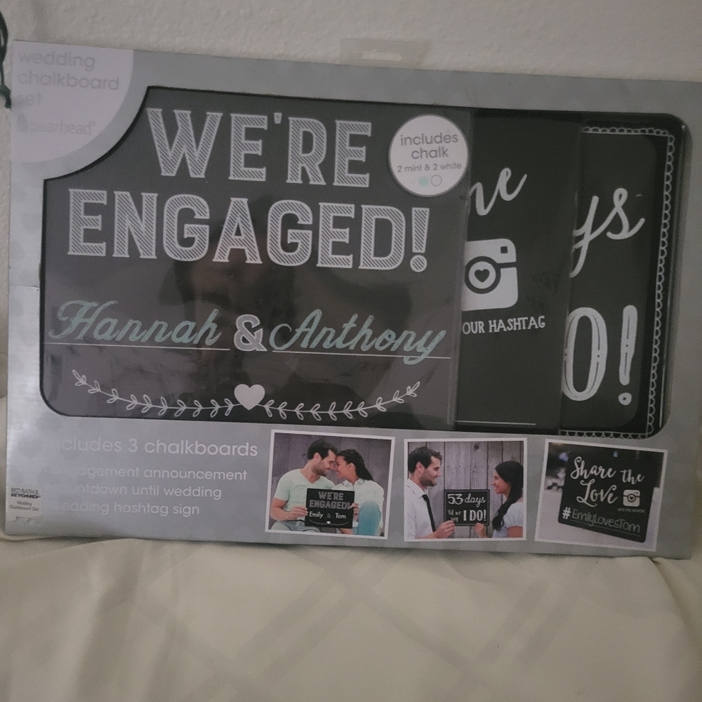 Wedding Chalkboard Set Brand New Bed Bath & Beyond Pearhead